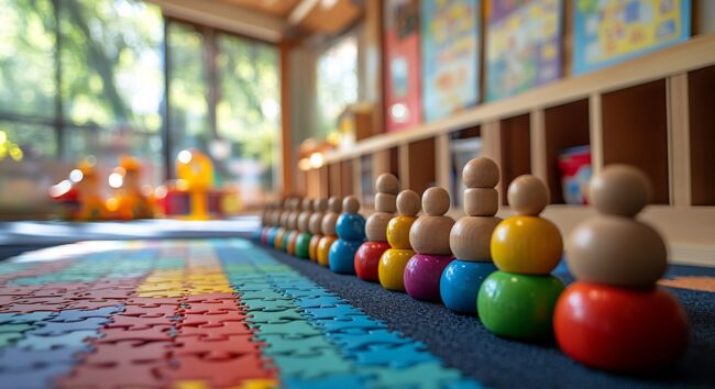 Material Montessori y juego manipulativo en un centro de educación infantil en Valencia